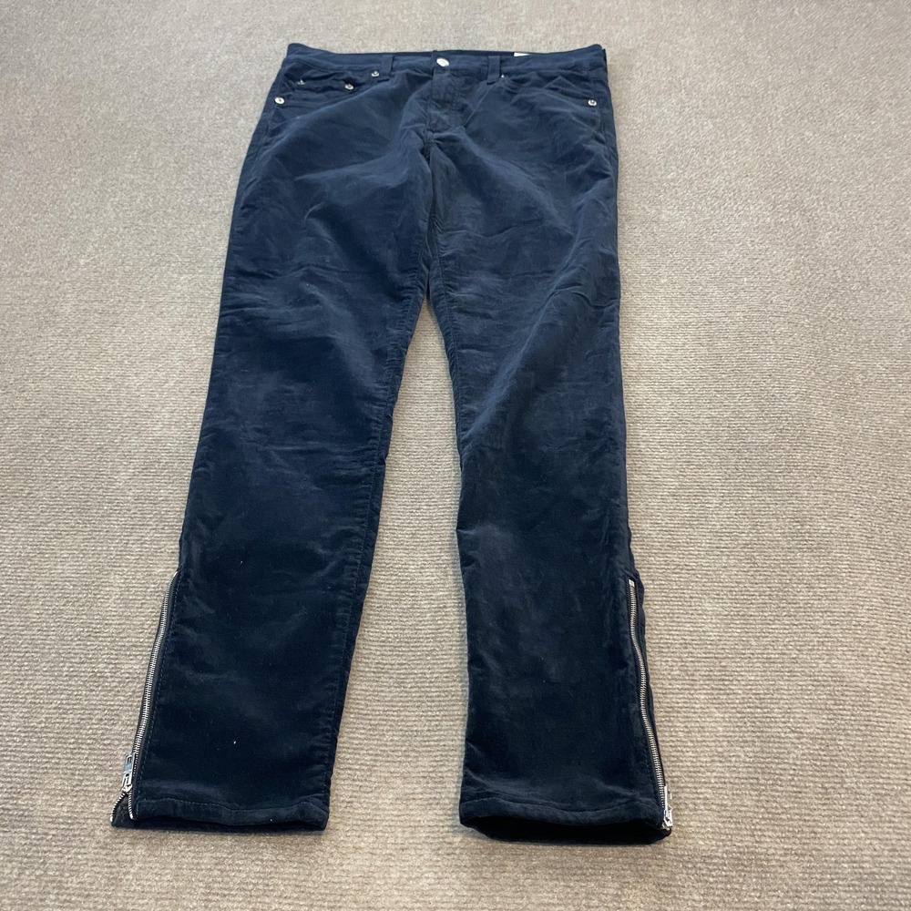 rag & bone/JEAN Jeans Womens‎ 30 Black Velvet Ankle Zip Skinny Stretch Moto